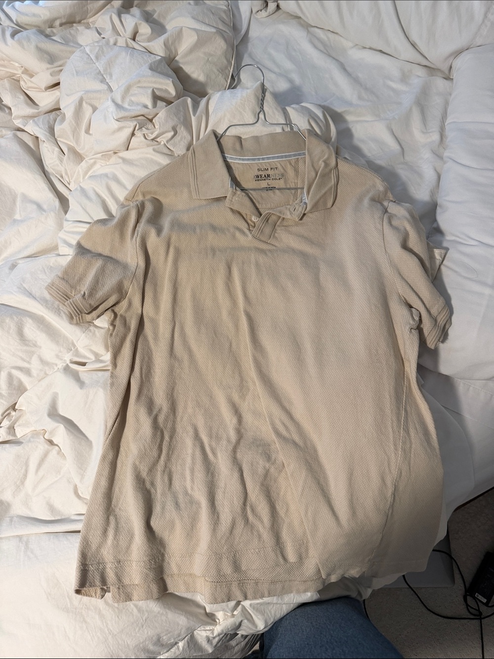 Kenneth Cole Beige Slim Fit Polo